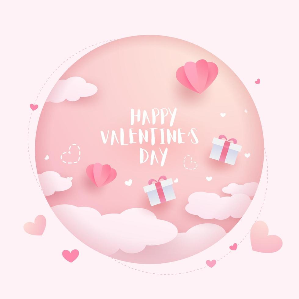 Happy Valentine Day background or banner with lovely elements. vector