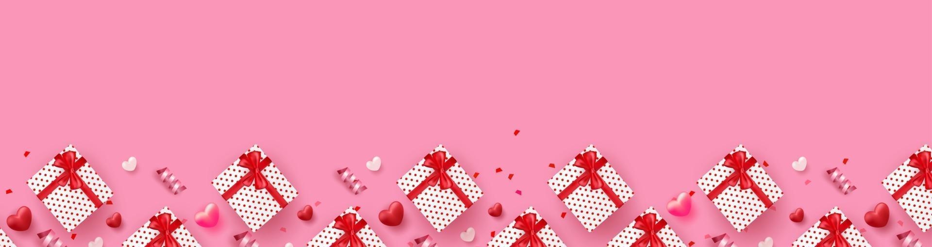Happy Valentine Day background or banner with lovely elements. vector