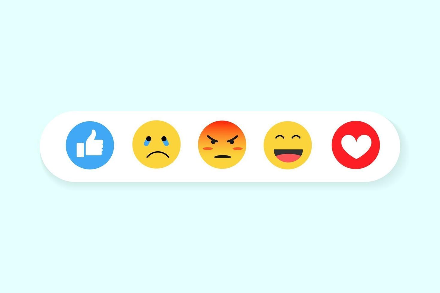 Diseño de icono de emoji con sonrisa, enojo, feliz y otra emoción de cara. vector