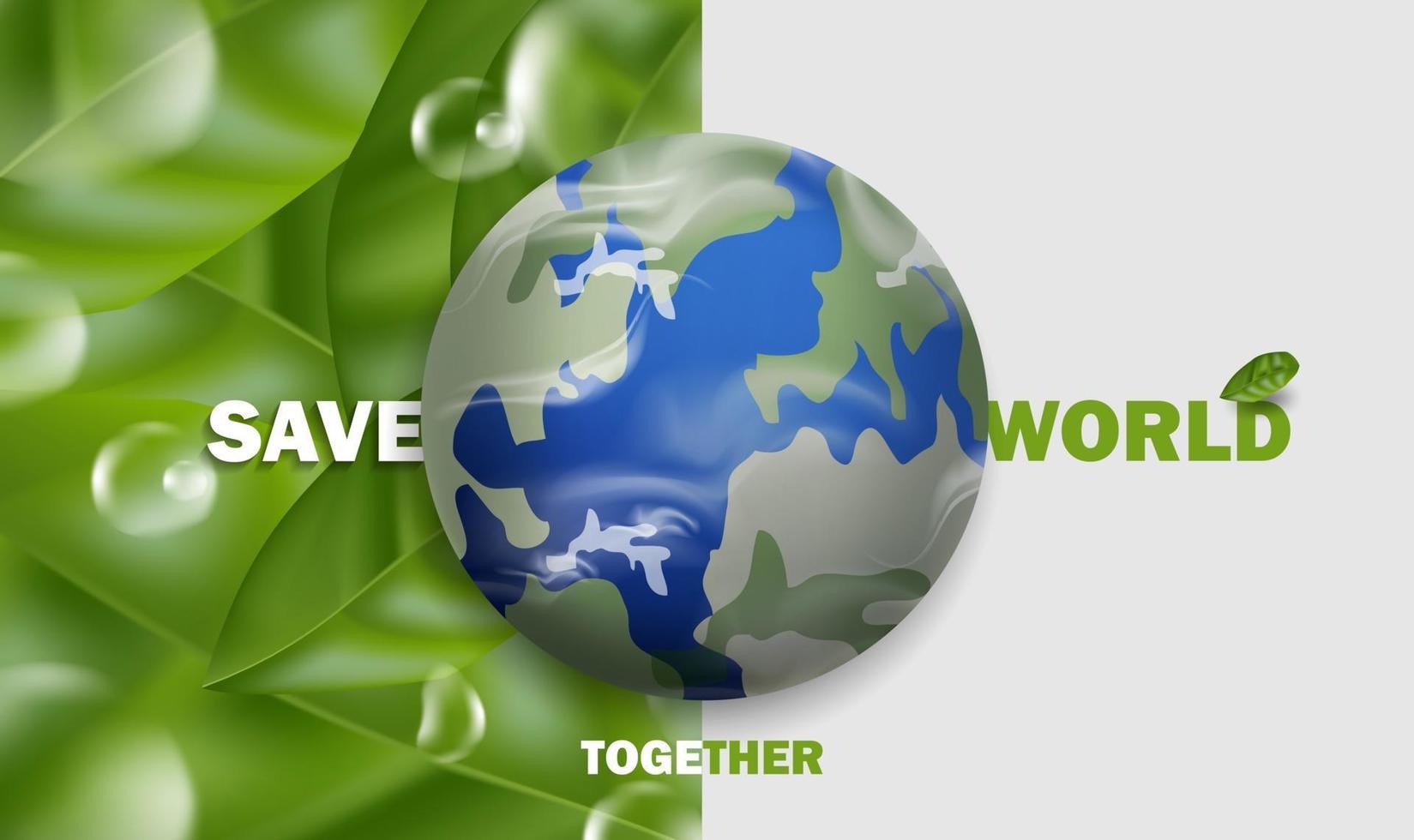 Save world, Say no to plastic concept background. vector