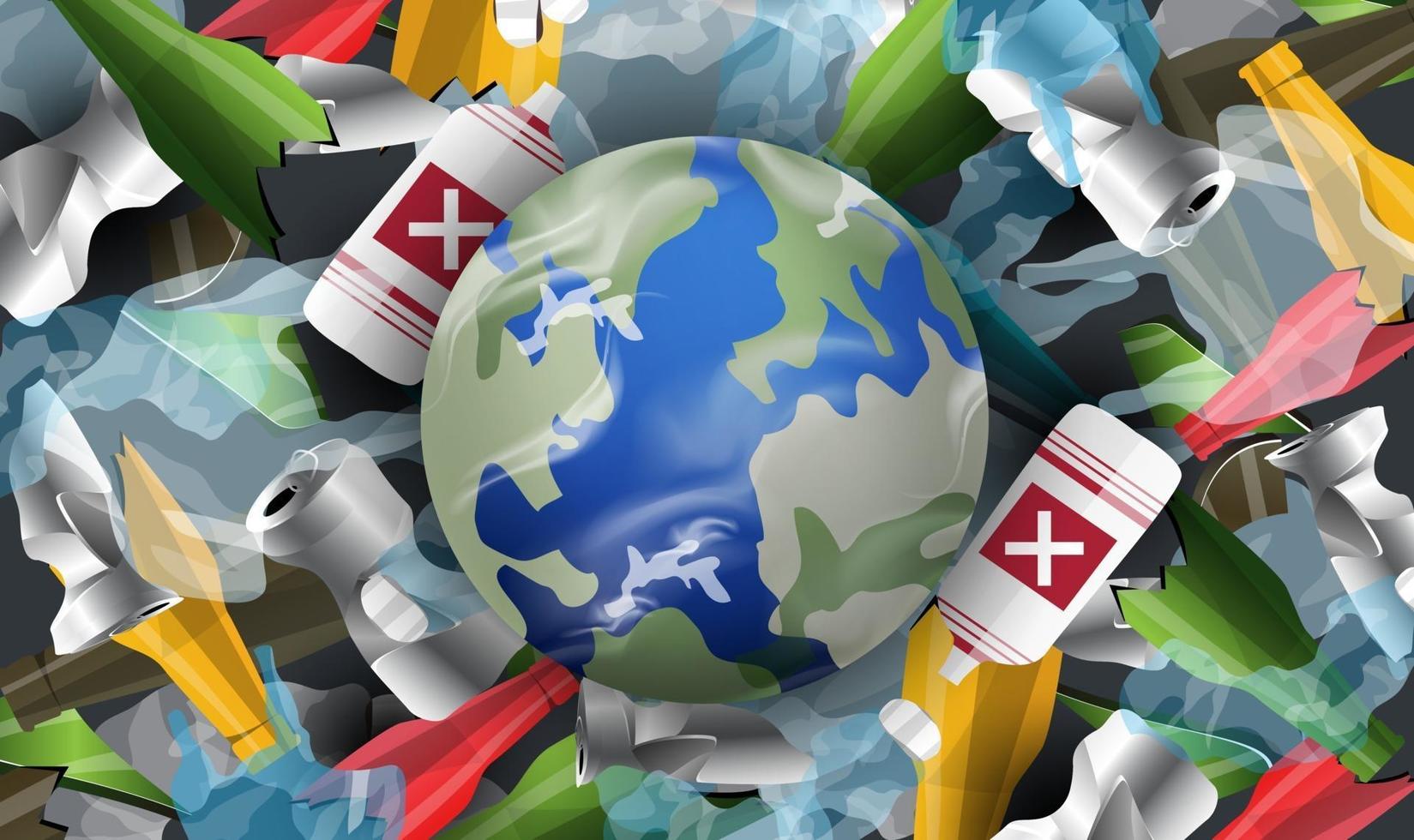 Save world, Say no to plastic concept background. vector