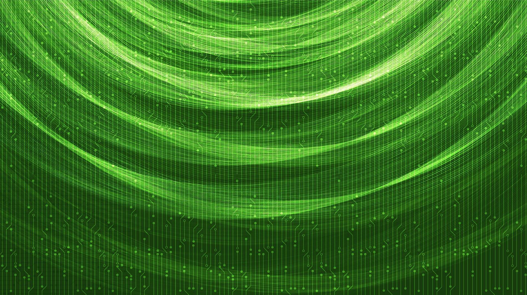 Spiral Green Light Technology Background vector