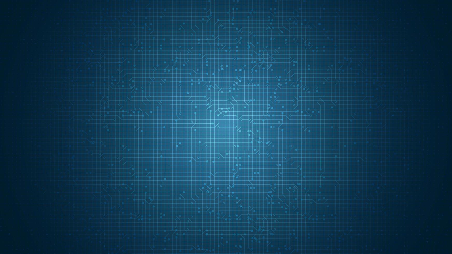 Light Blue Microchip on Technology Background vector