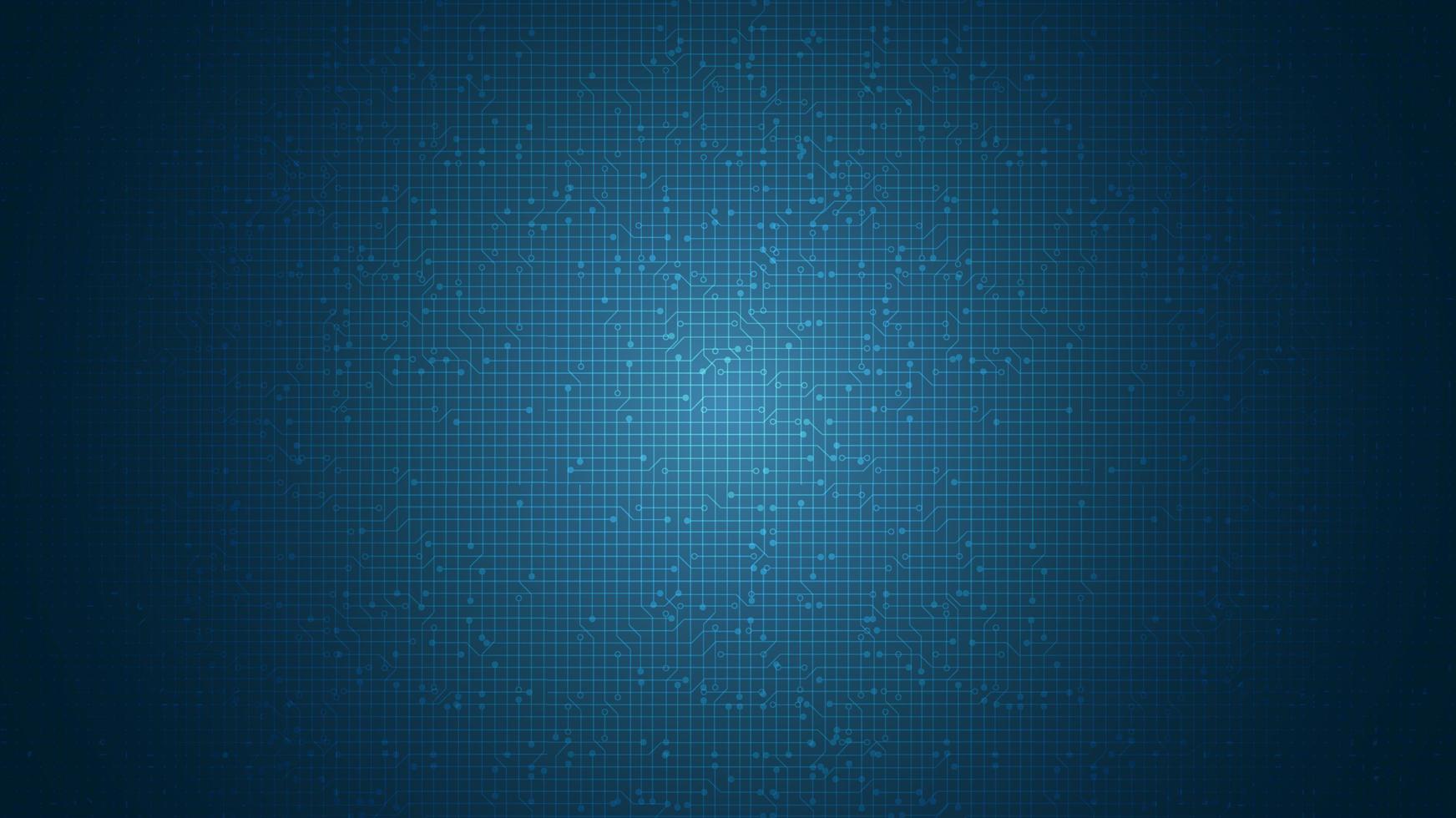 Light Blue Microchip on Technology Background vector