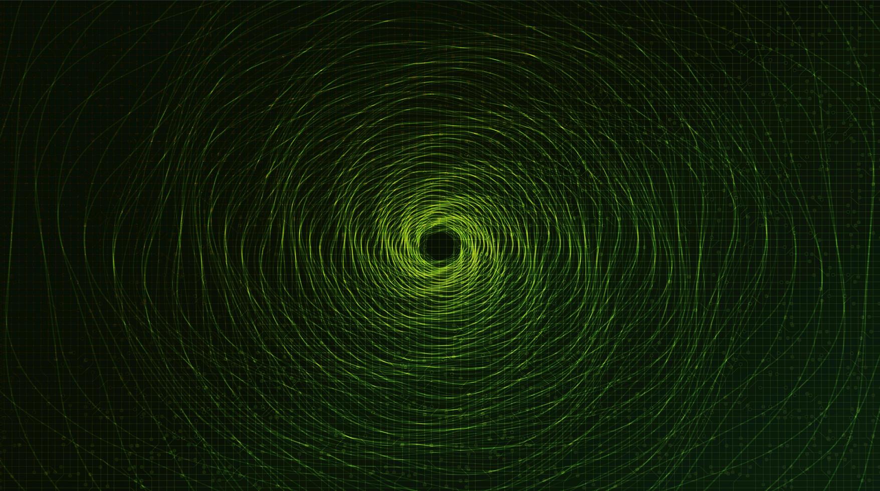 Digital Teleport Warp Spiral Technology on Green Background vector