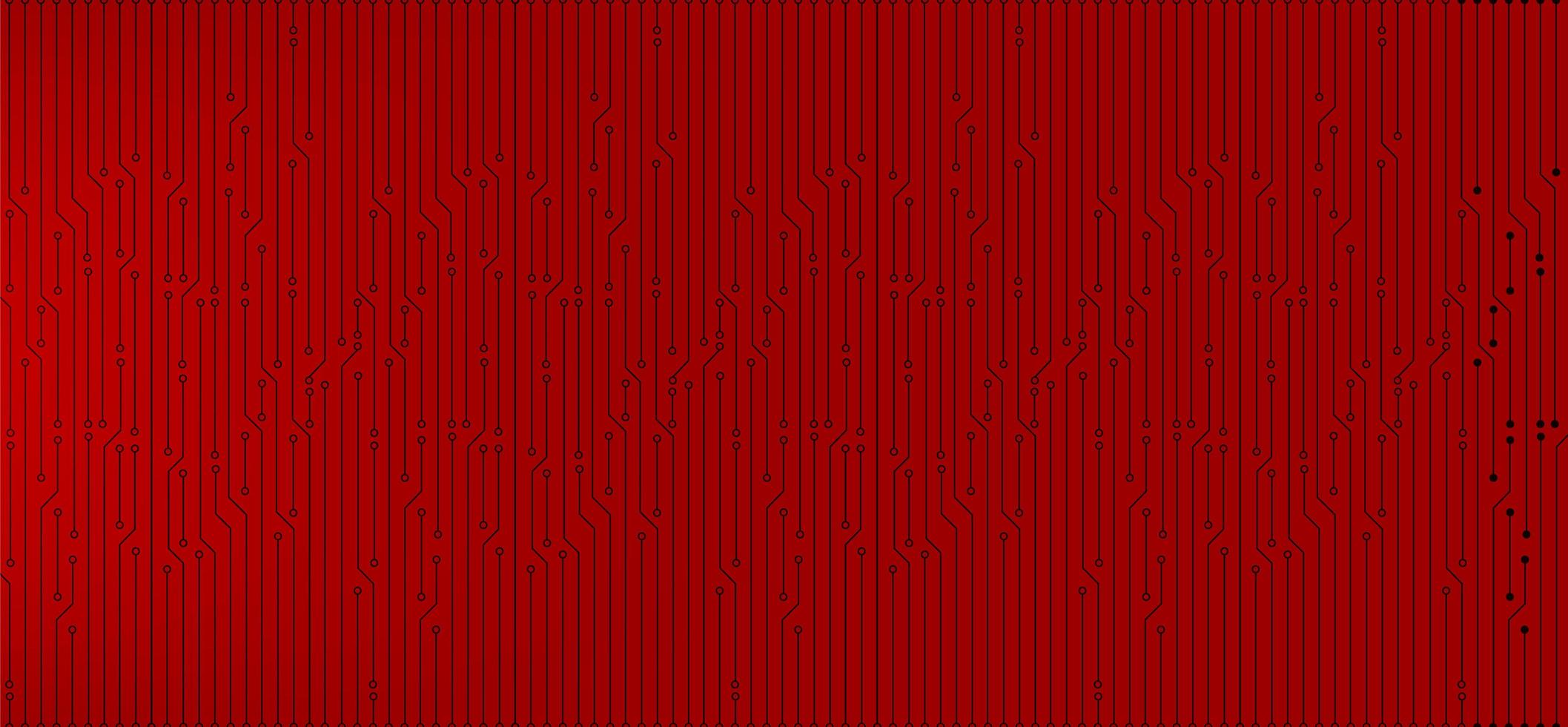 Red Digital Microchip on Technology Background vector