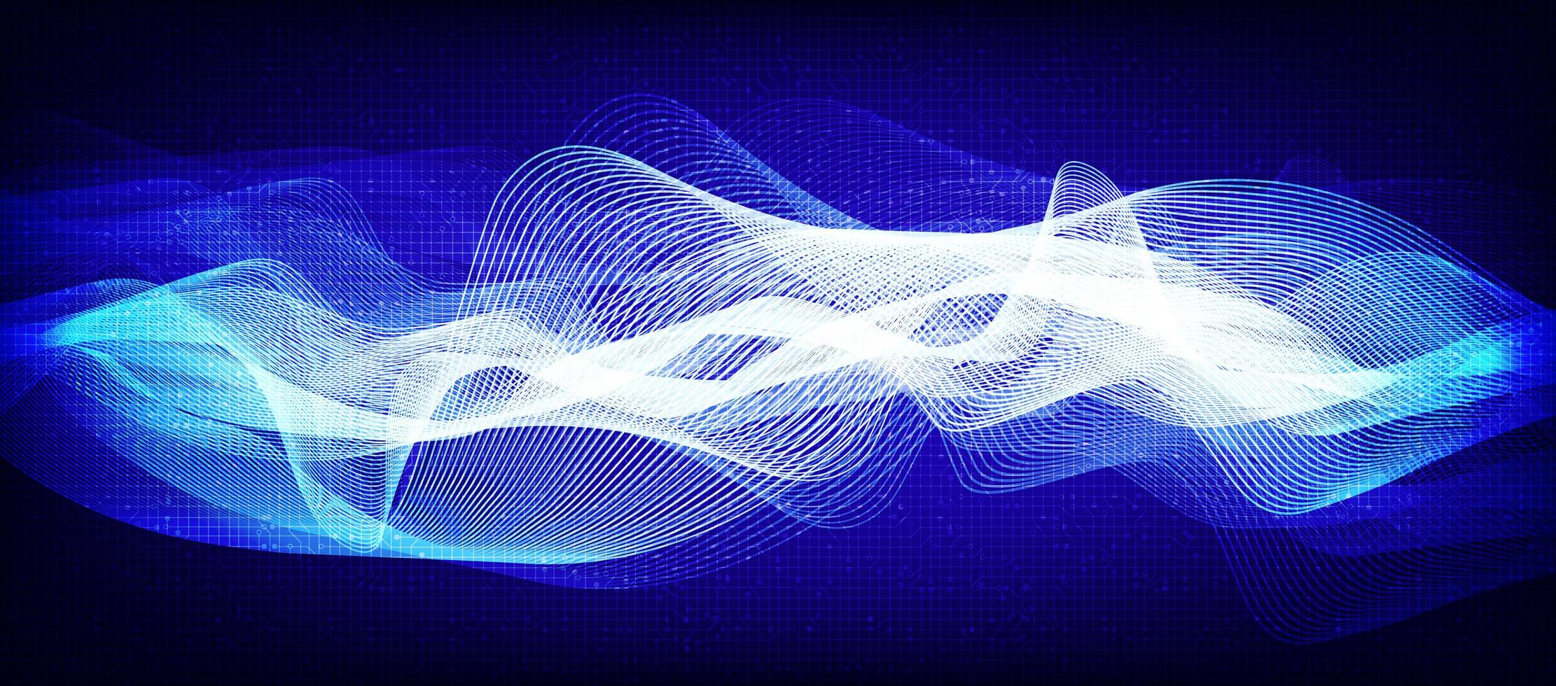 tecnología de onda de sonido digital azul vector