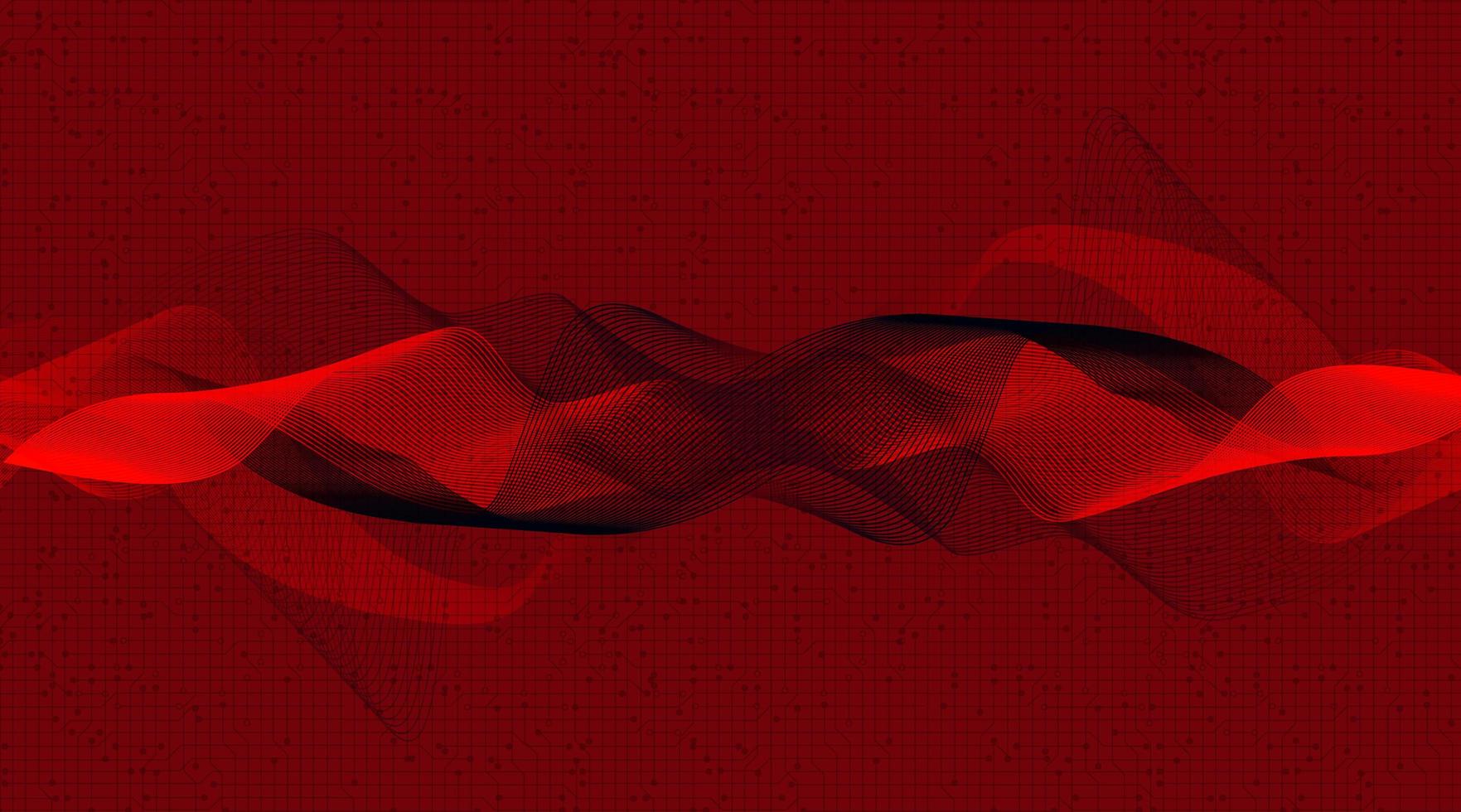 Red Digital Sound Wave Background vector