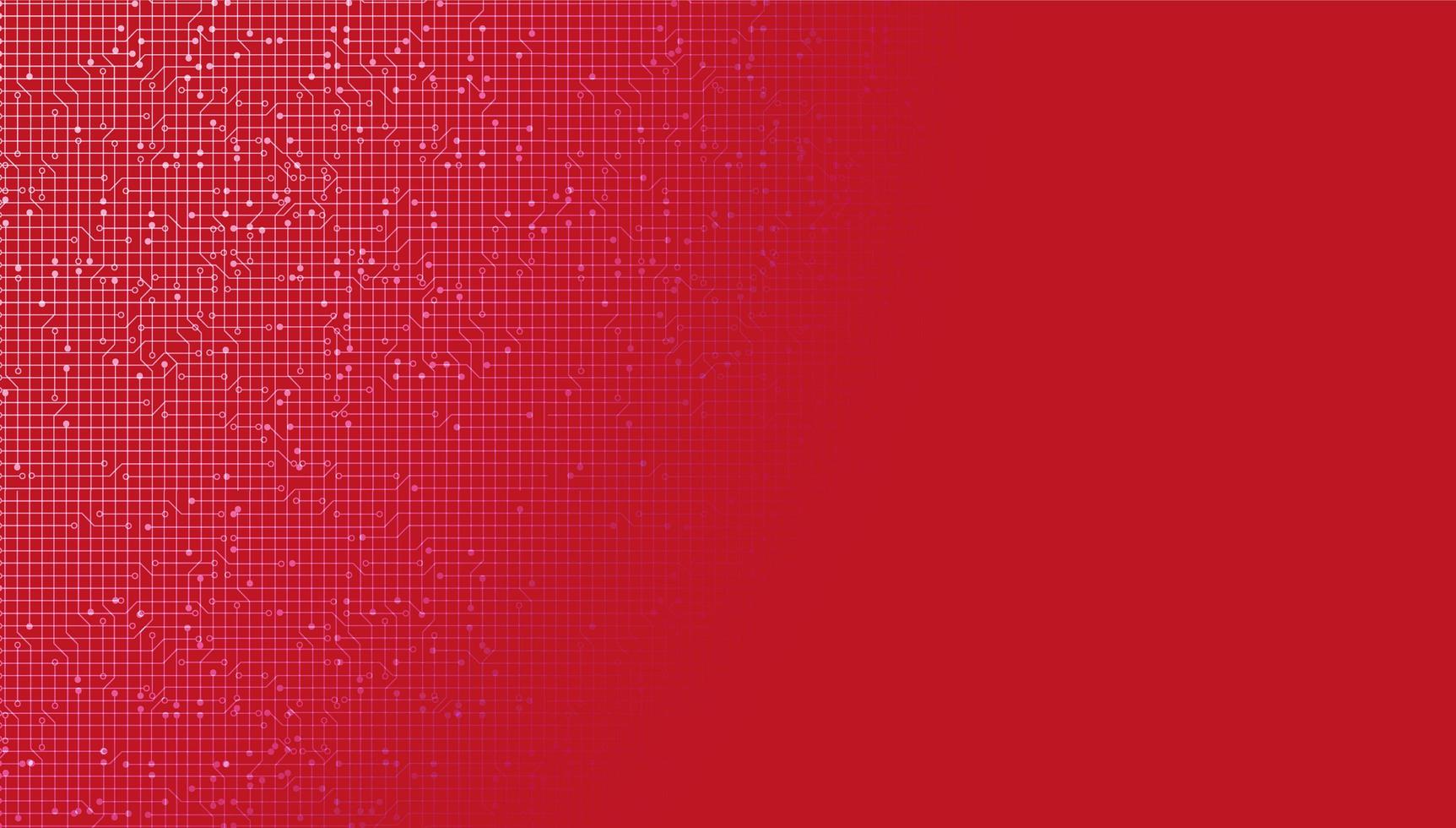 Red Circuit Microchip on Technology Background vector
