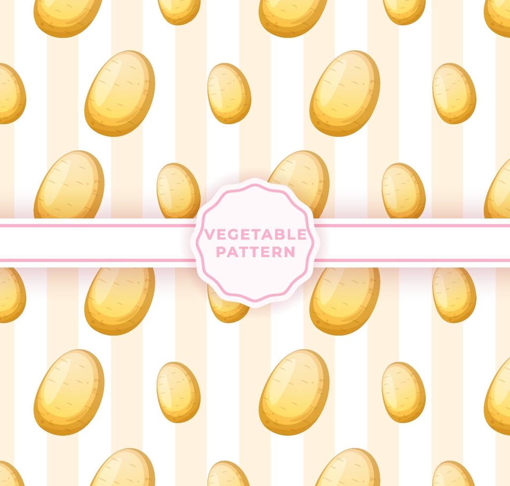 Cute potato seamless pattern. Cute vegetable pattern vector