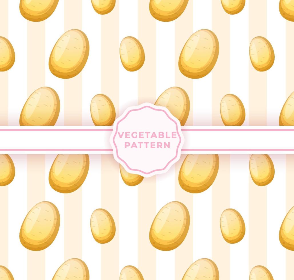 Cute potato seamless pattern. Cute vegetable pattern vector