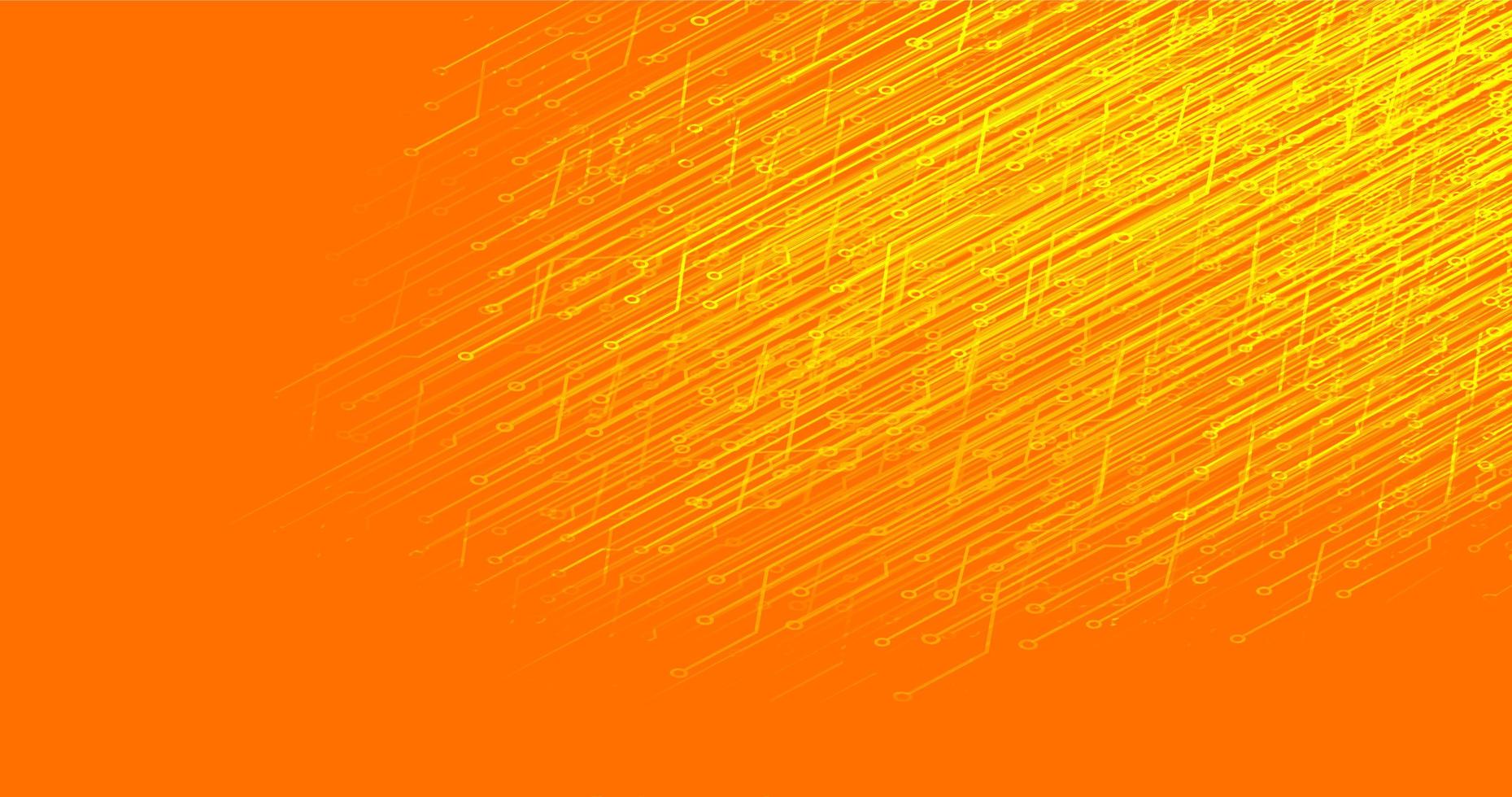 fondo de tecnología de microchip de circuito naranja vector