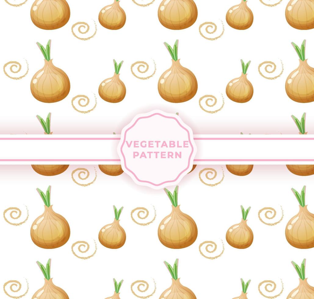 Cute onion seamless pattern. Cute vegetable pattern vector