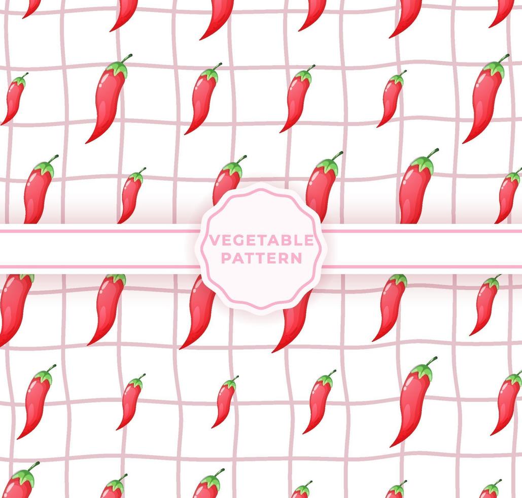 Cute chilli seamless pattern. Cute vegetable pattern vector
