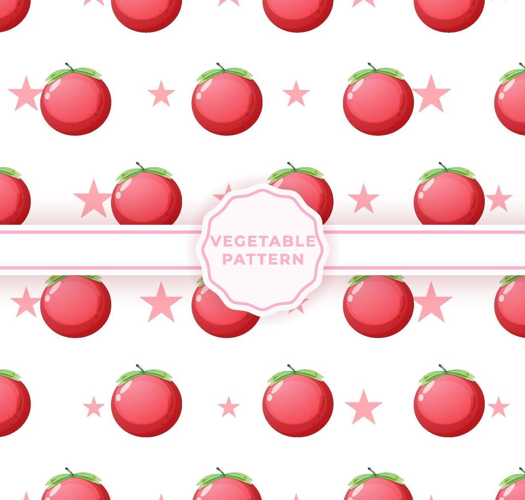 Cute tomato seamless pattern. Cute vegetable pattern vector