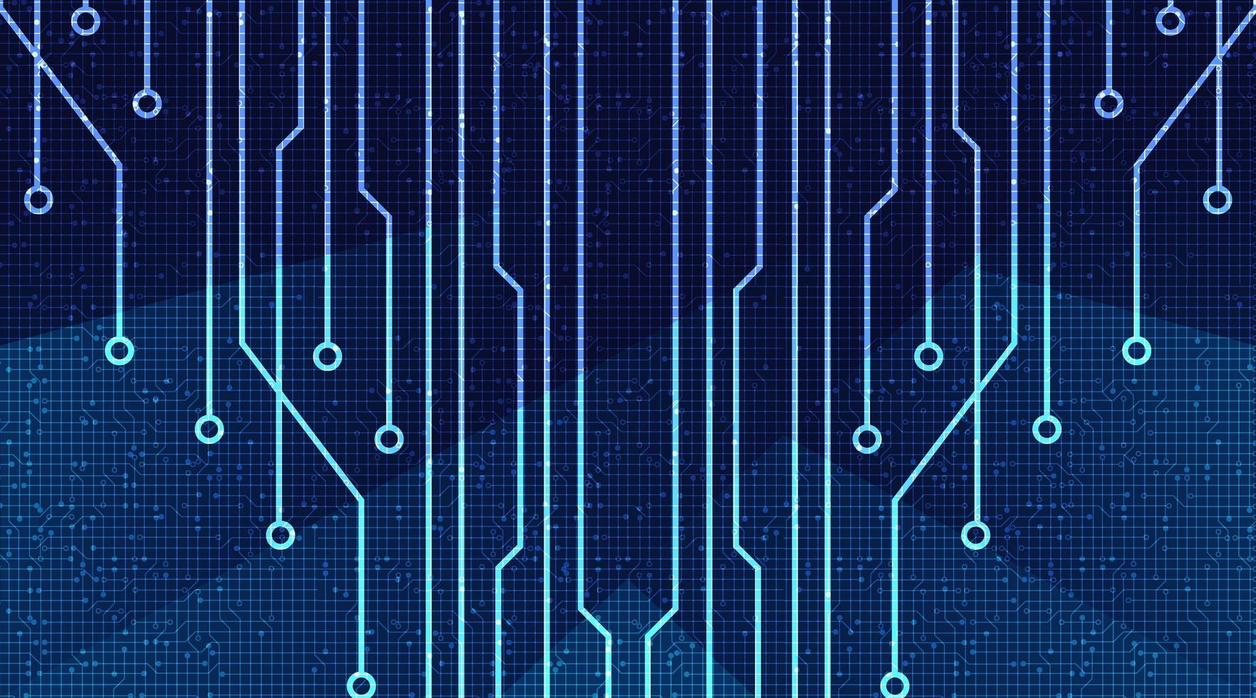 Digital Circuit Microchip on Technology Background vector