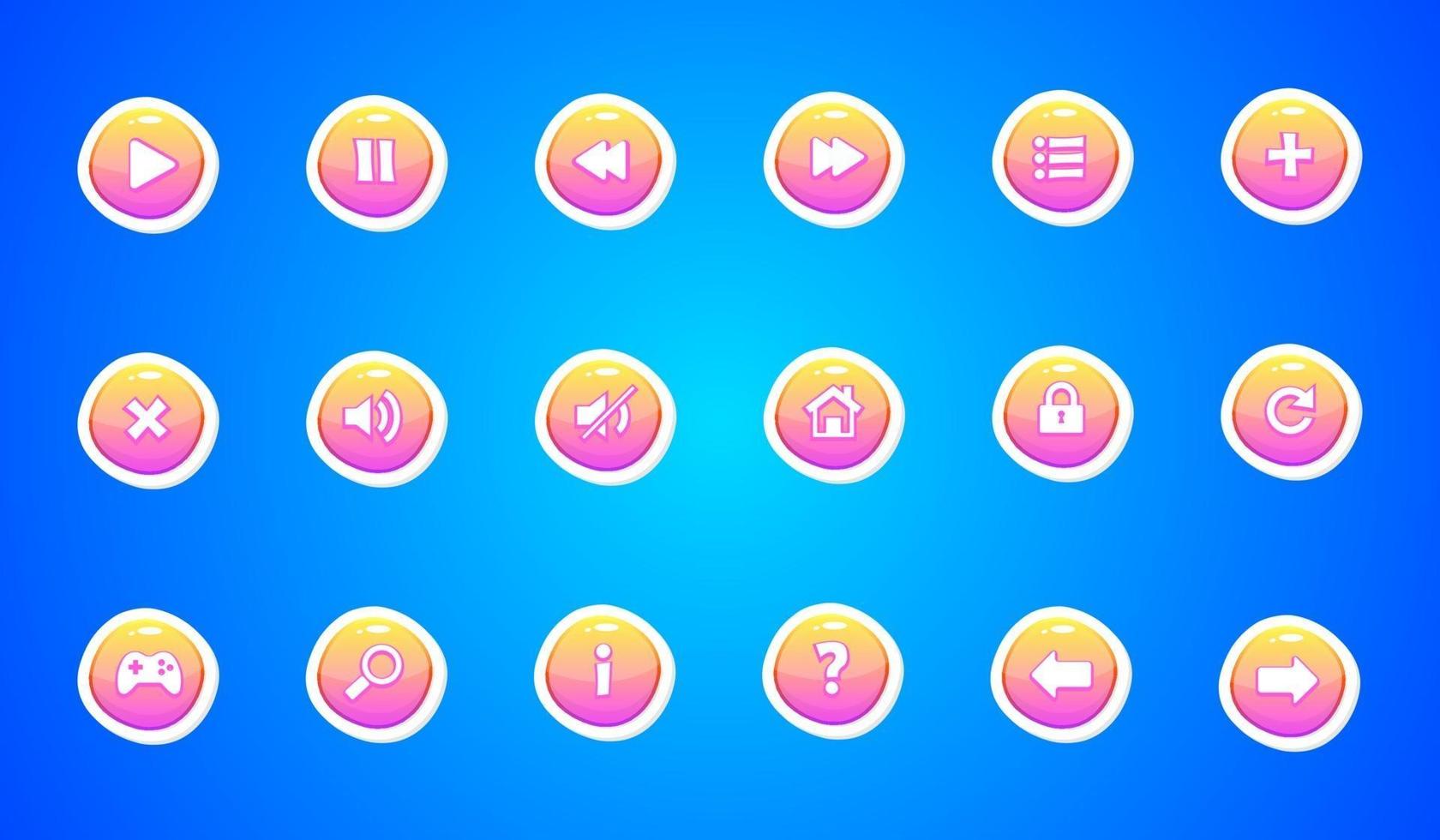 Interface buttons for game and app design vector