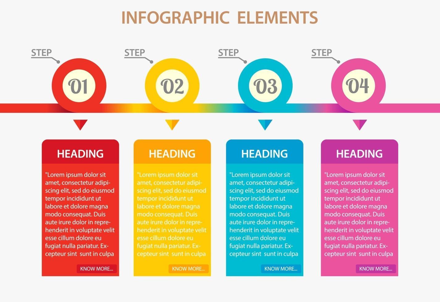 Colorful infographic steps design vector