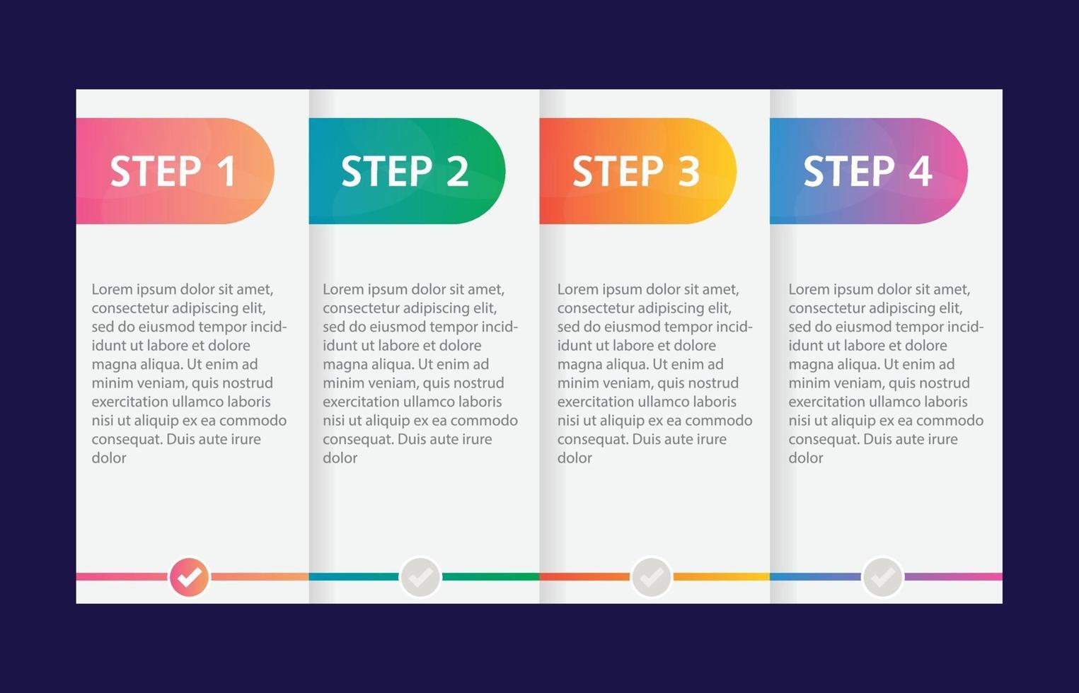 colorido diseño plano pasos infográficos vector