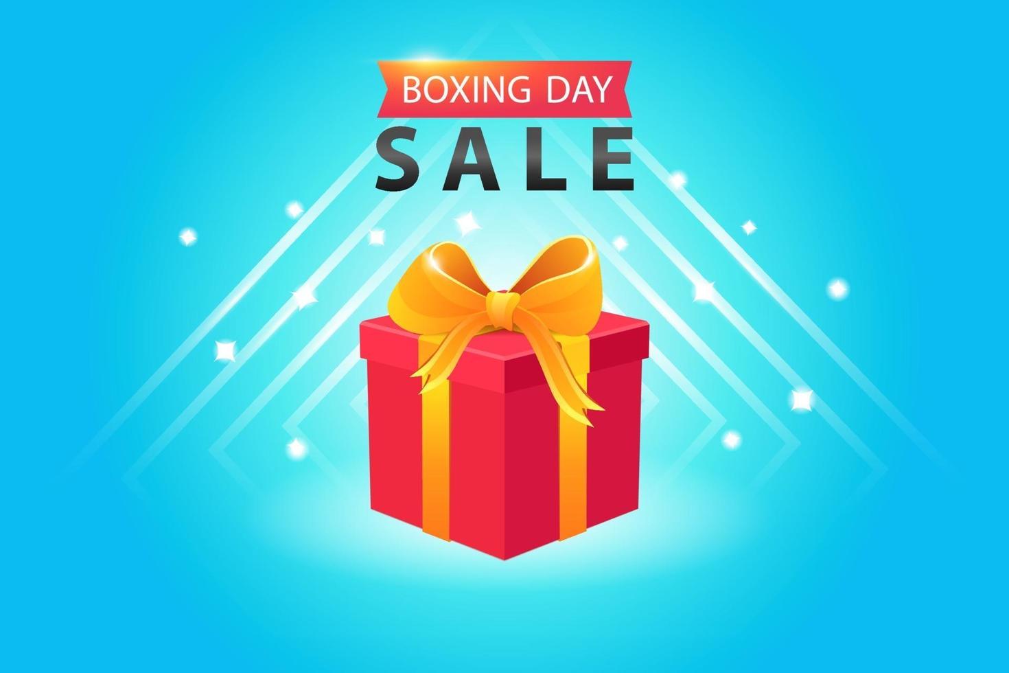 venta de boxing day con diseño de plantilla de caja de regalo vector