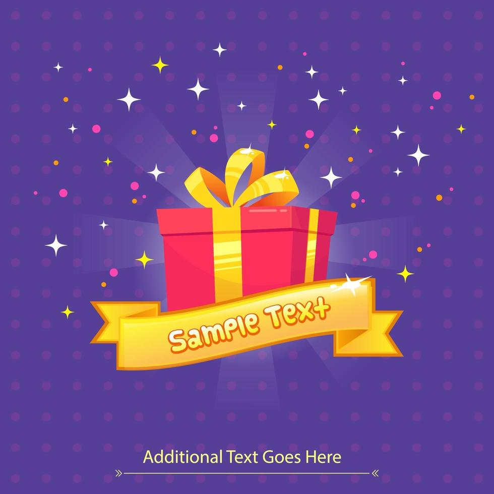 Giveway template design with gift box vector