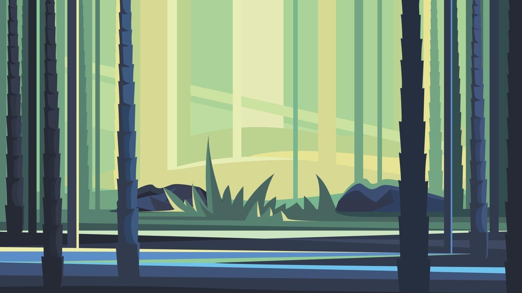 Beautiful bamboo forest. vector