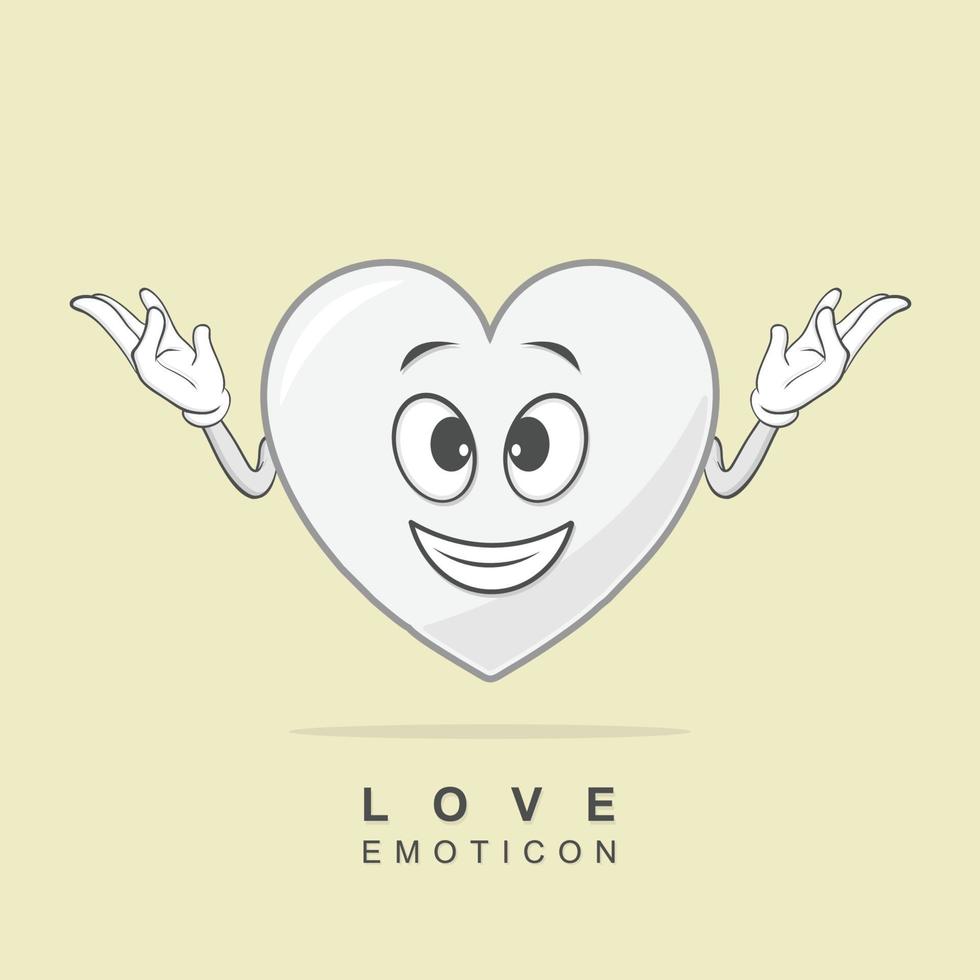 emoticon de personaje de corazón vector