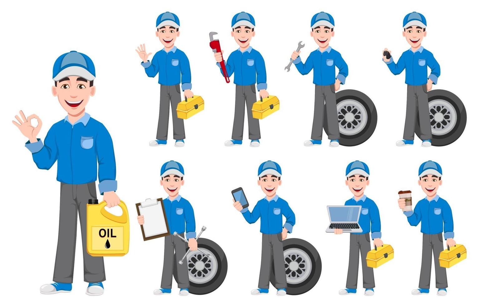 Professional auto mechanic in uniform vector