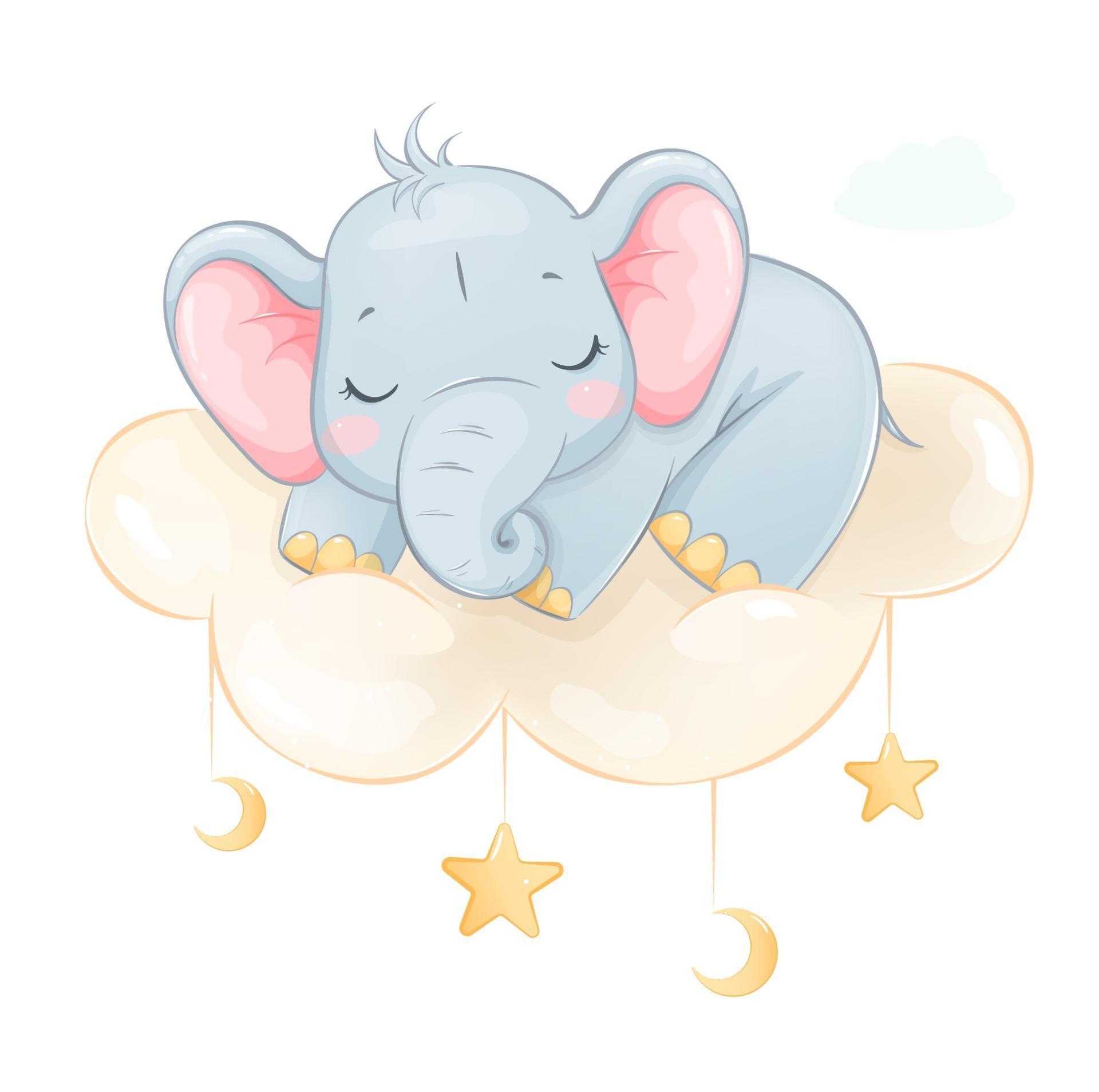 Cute little elephant. Funny cartoon character 2257017 Vector Art at