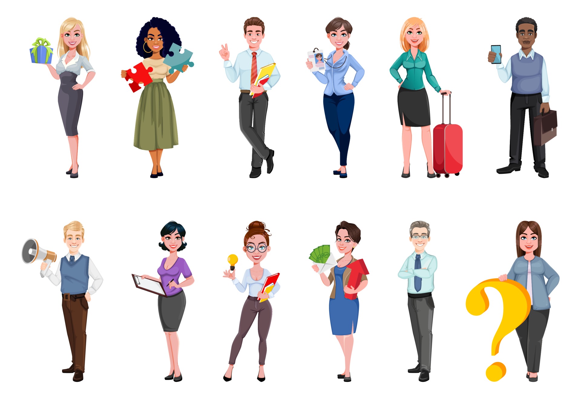 Successful business people cartoon characters 2257034 Vector Art at Vecteezy