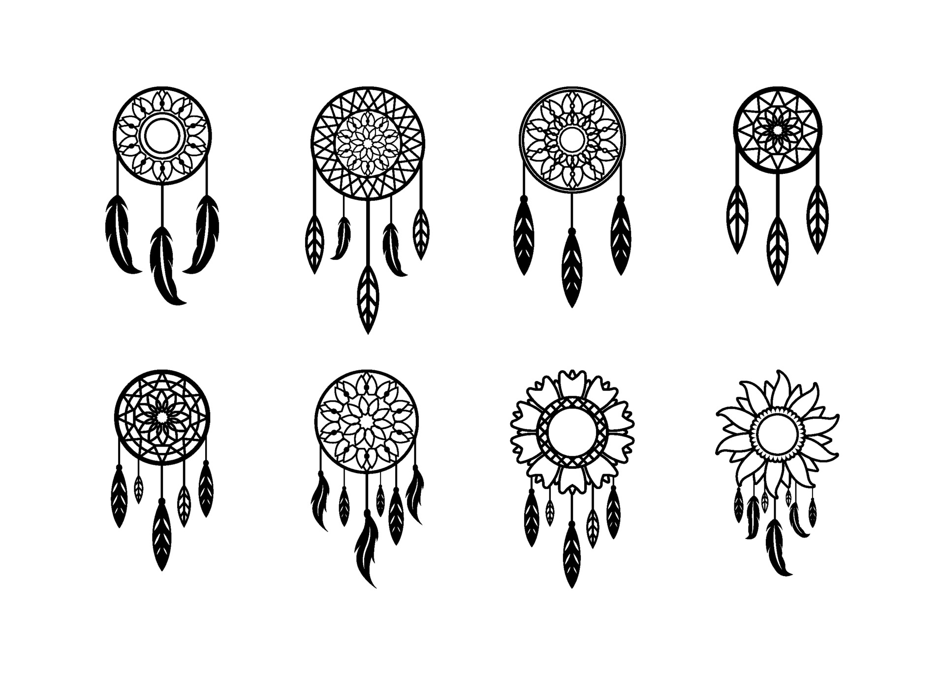 Dream Catcher Icon Flat Graphic Design Stock Illustration