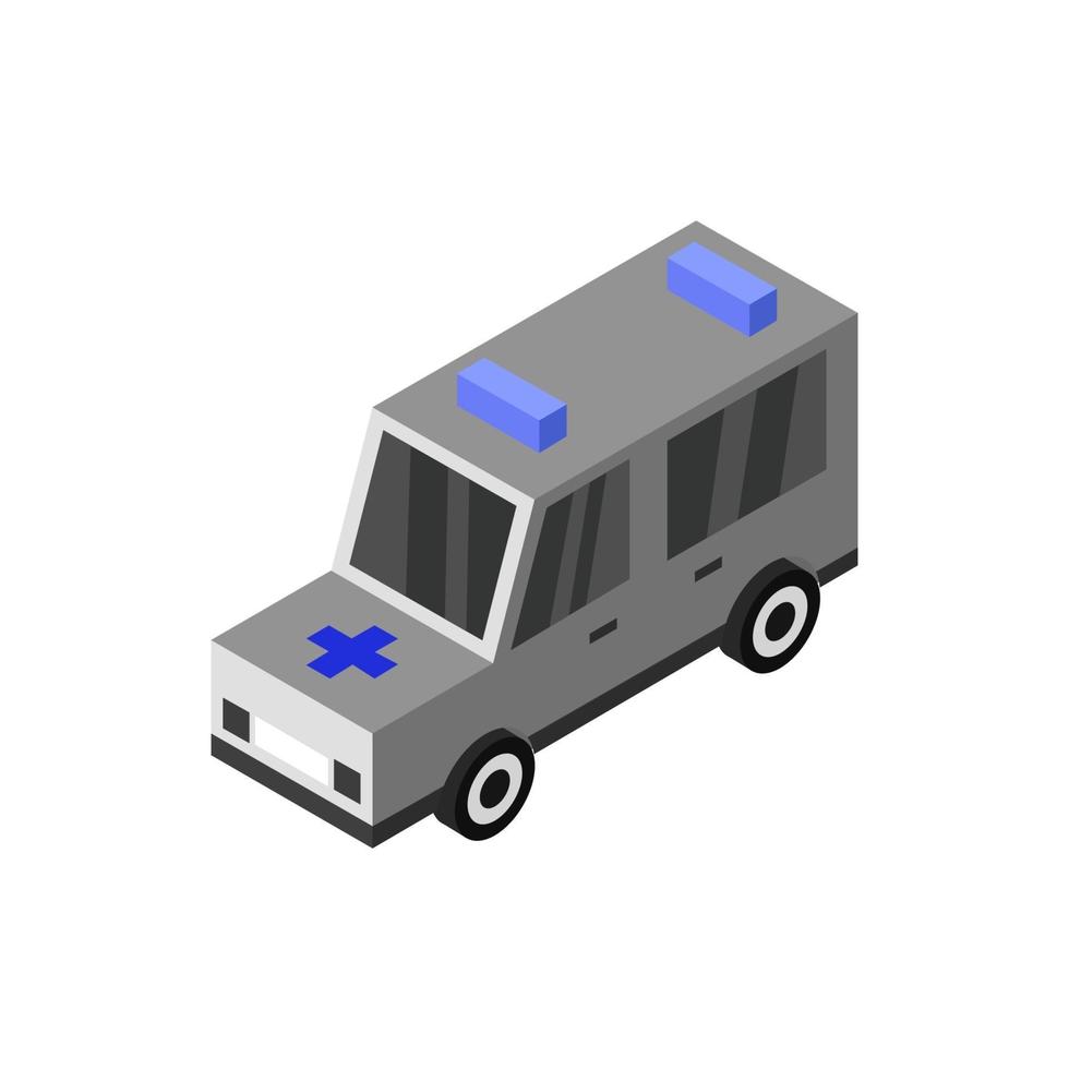 Isometric Ambulance On Background vector