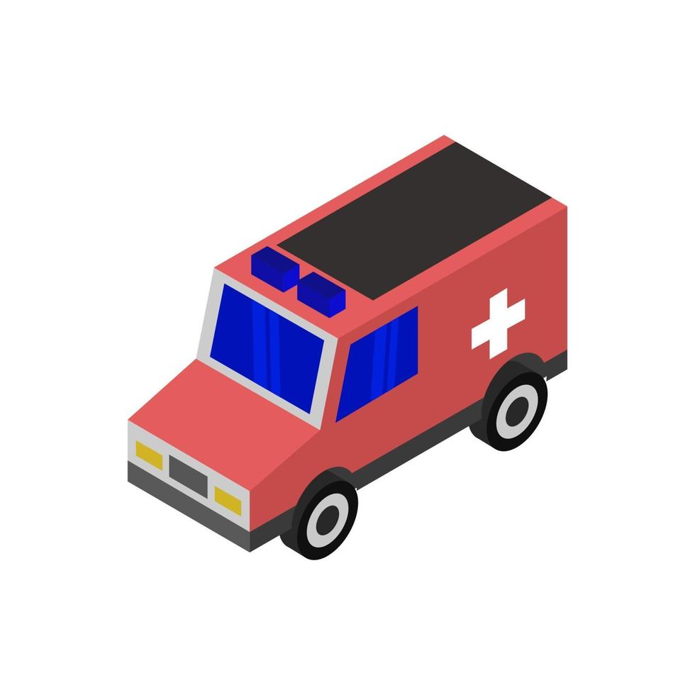 Isometric Ambulance On Background vector
