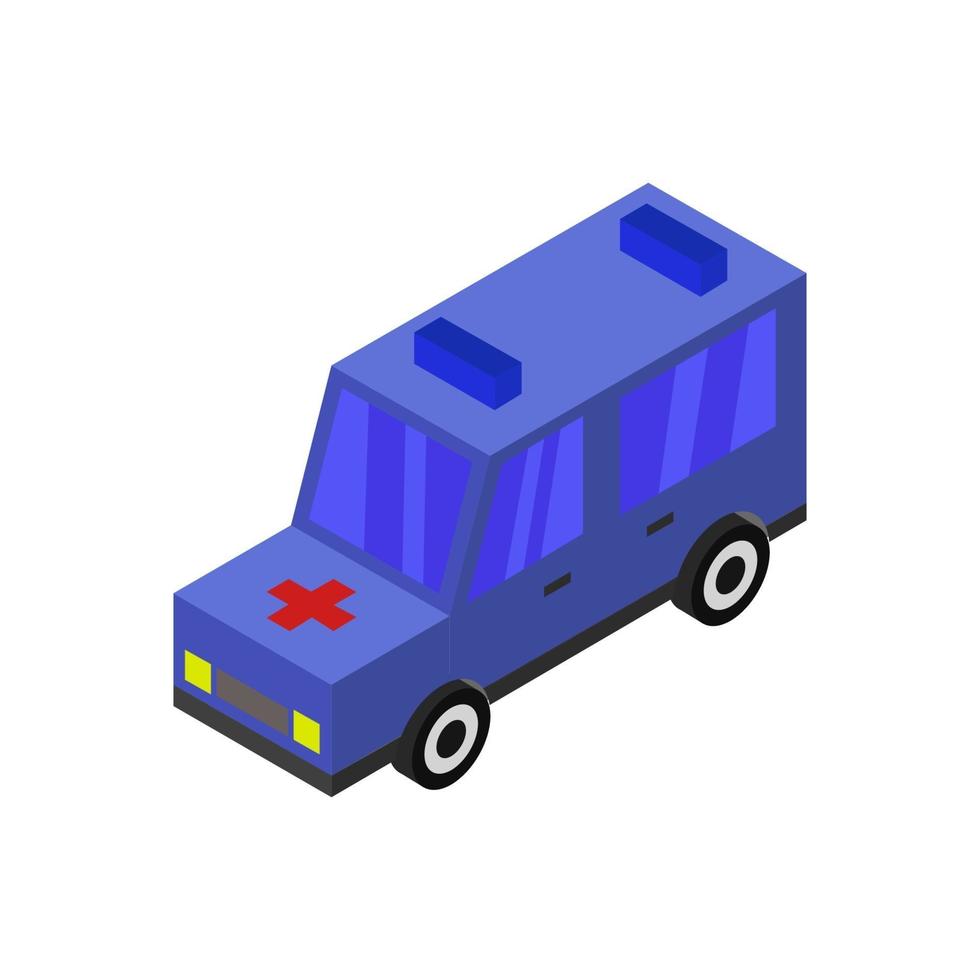 Isometric Ambulance On Background vector