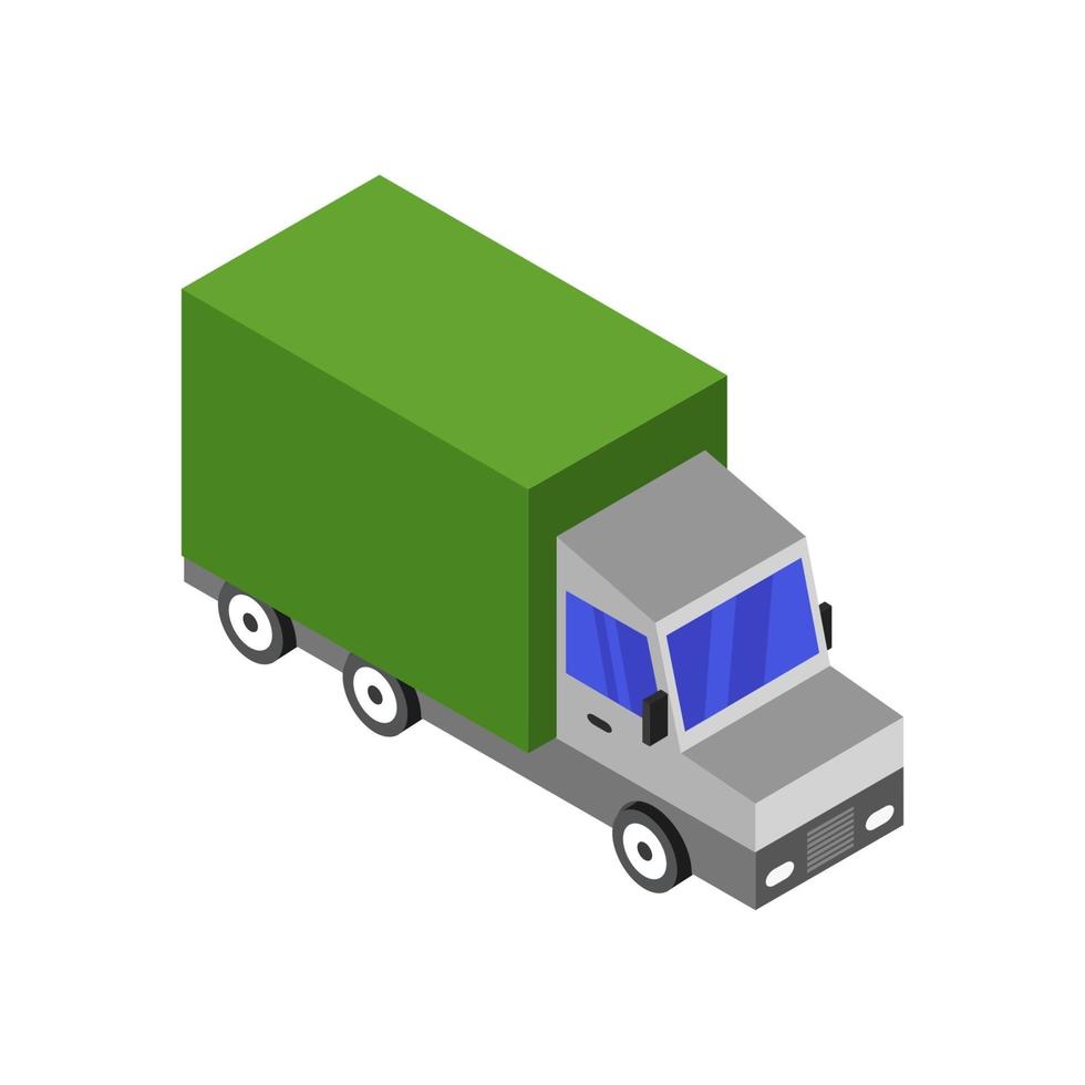 Isometric Truck On White Background vector