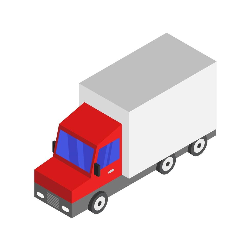 Isometric Truck On White Background vector