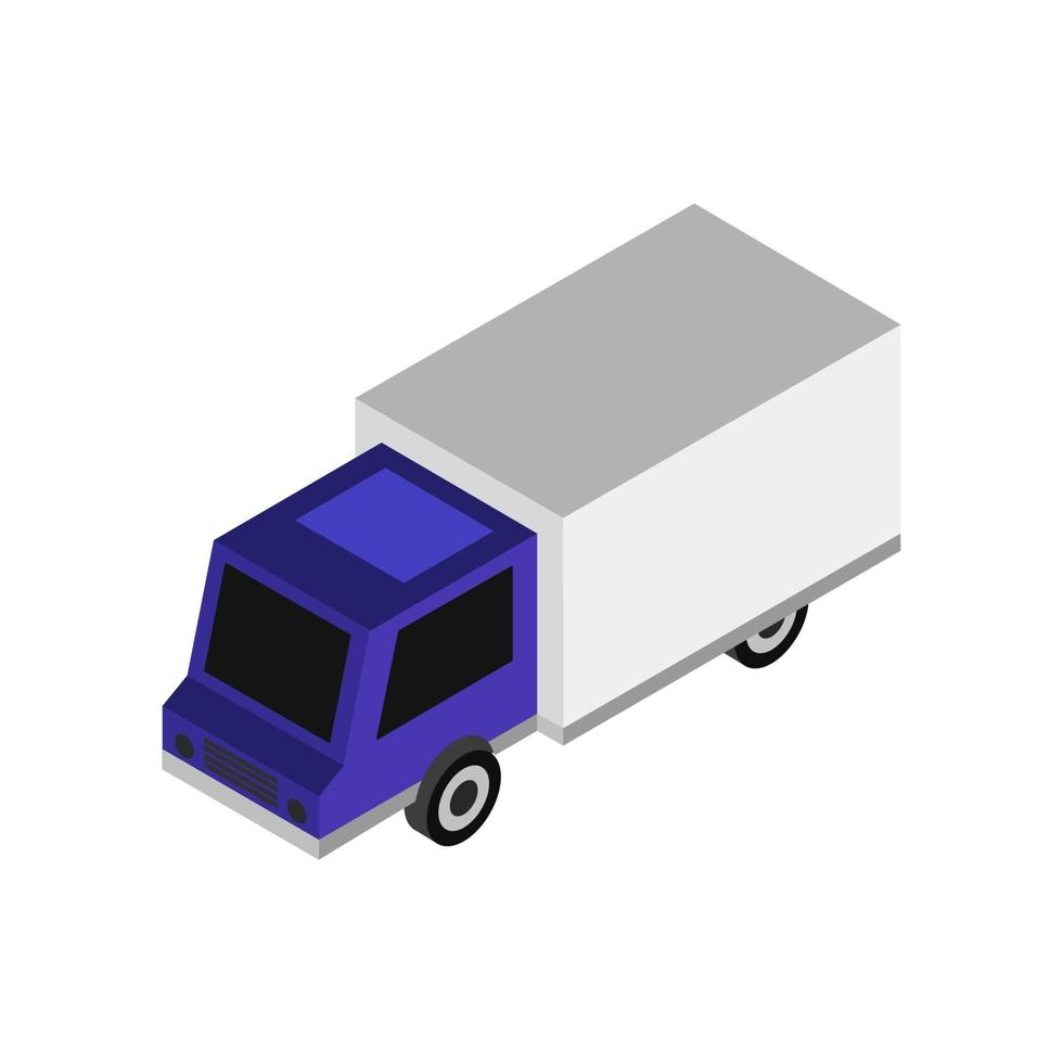 Isometric Truck On White Background vector