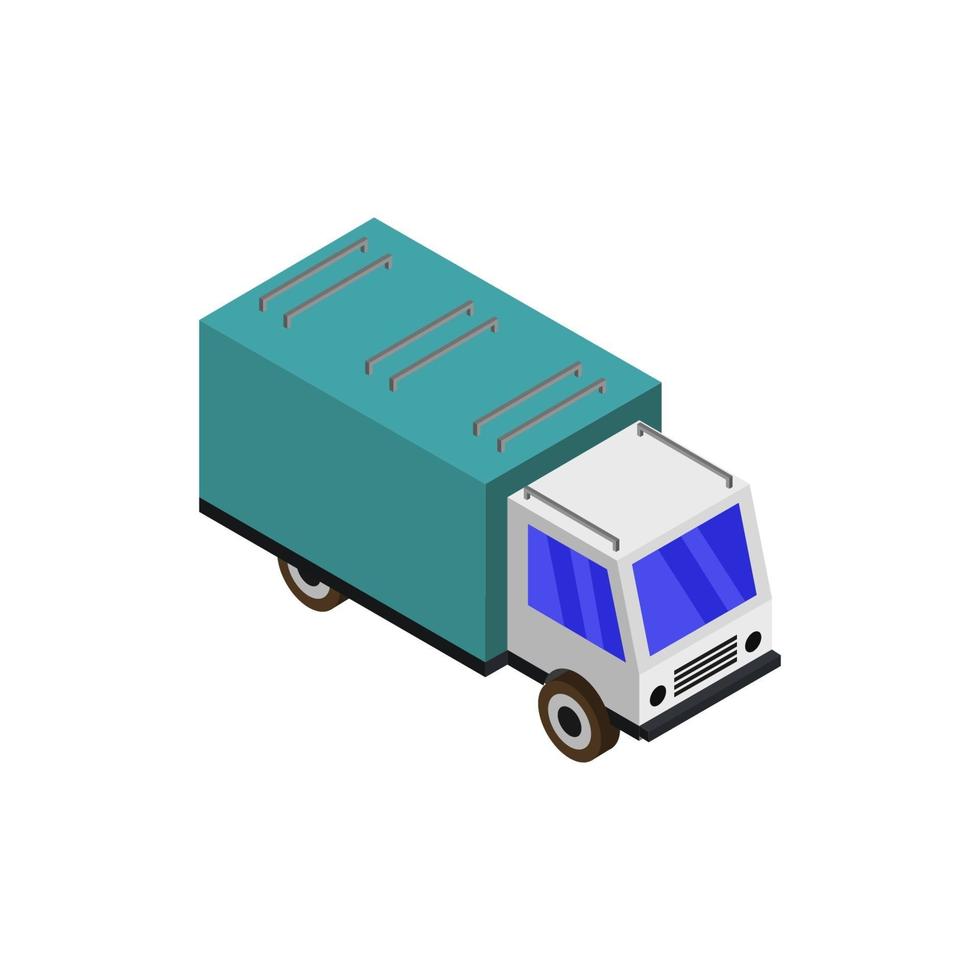 Isometric Truck On White Background vector