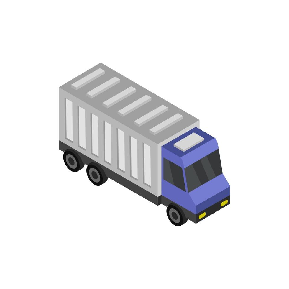 Isometric Truck On White Background vector