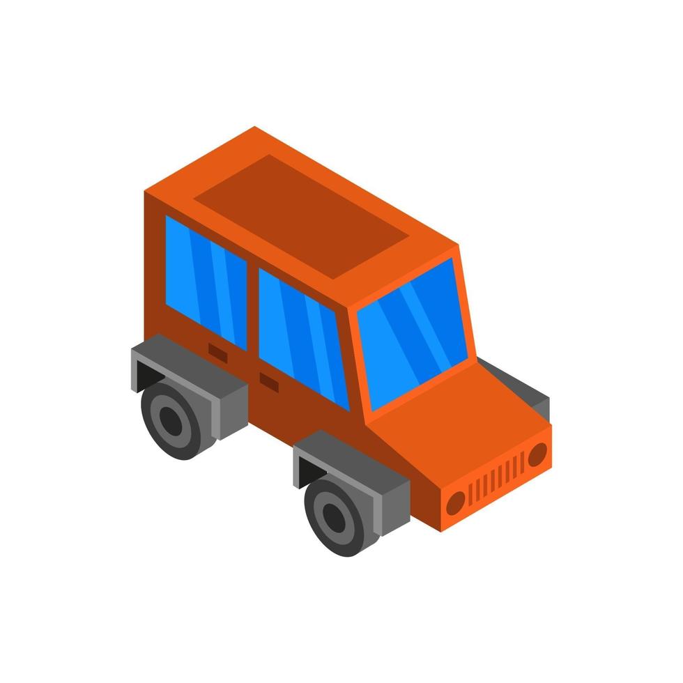 Isometric Truck On White Background vector