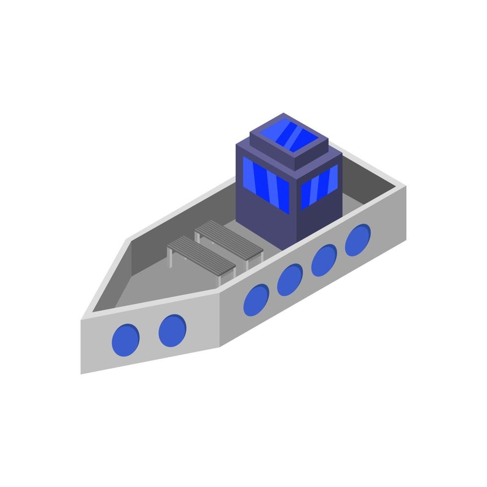 Isometric Ship On White Background vector