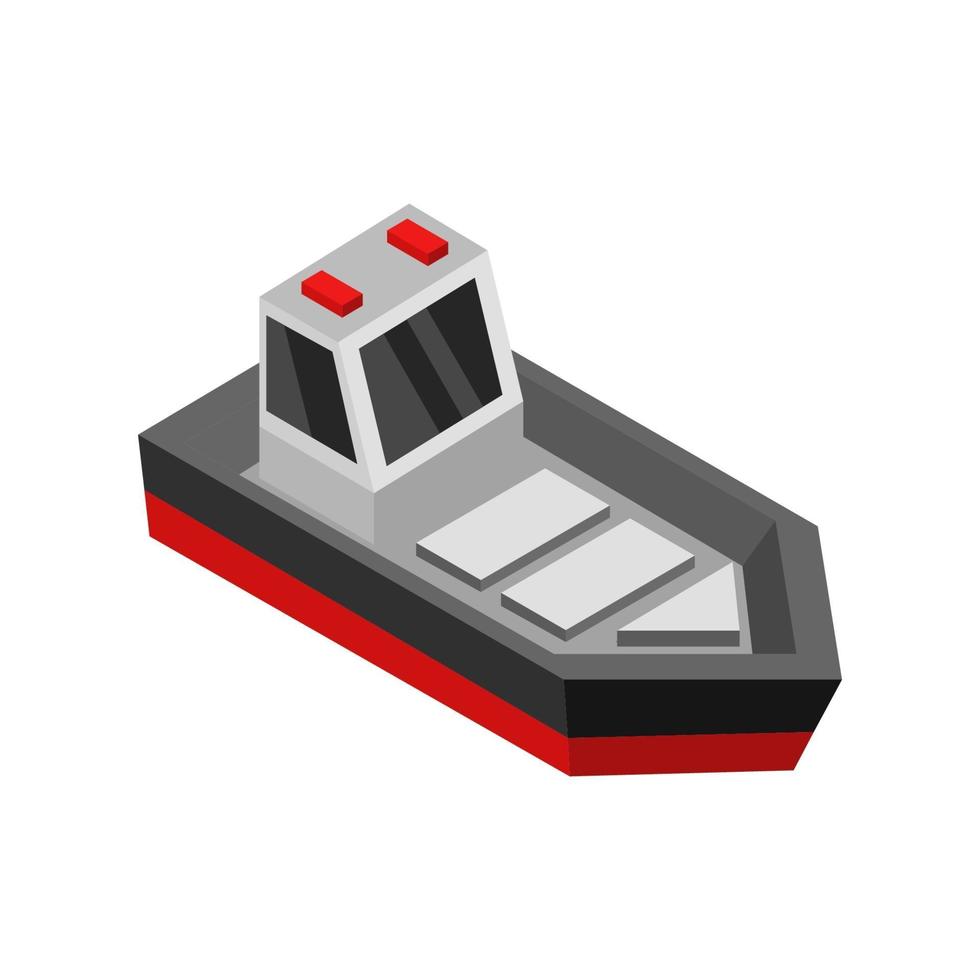 Isometric Ship On White Background vector