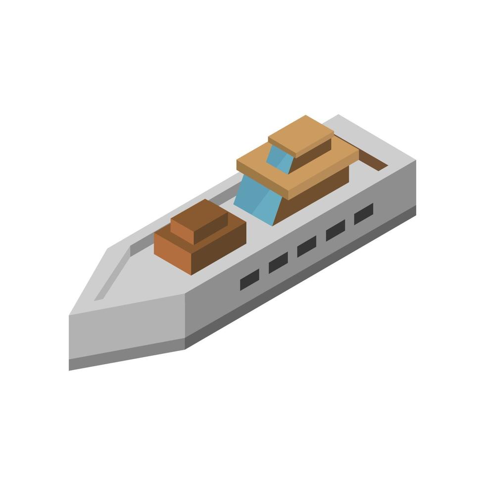 Isometric Ship On White Background vector