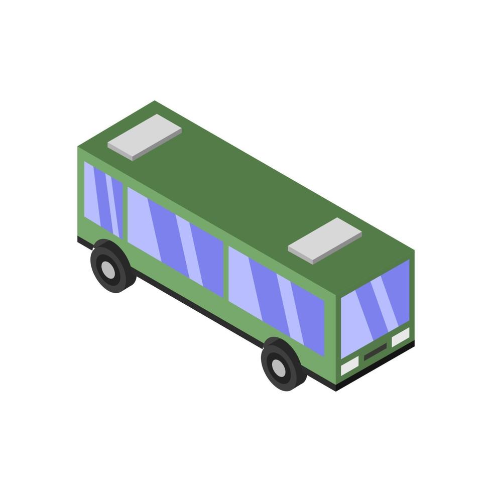 isométrico del autobús urbano vector