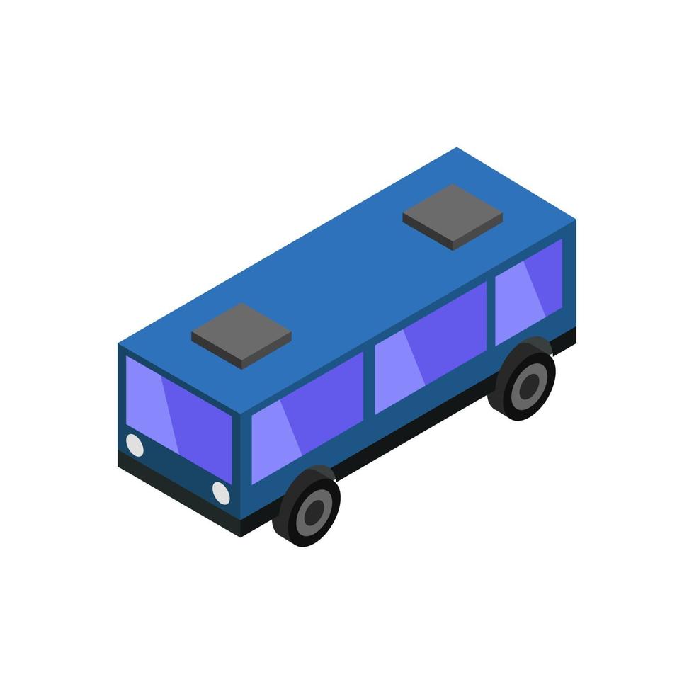 isométrico del autobús urbano vector