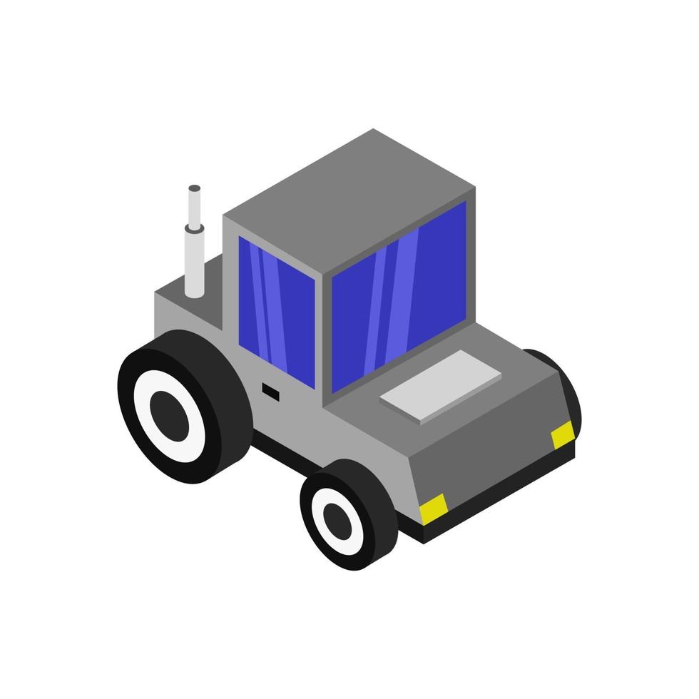 Isometric Tractor On Background vector