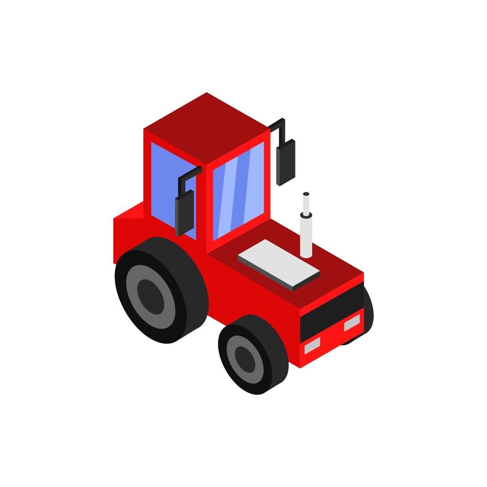 Isometric Tractor On Background vector