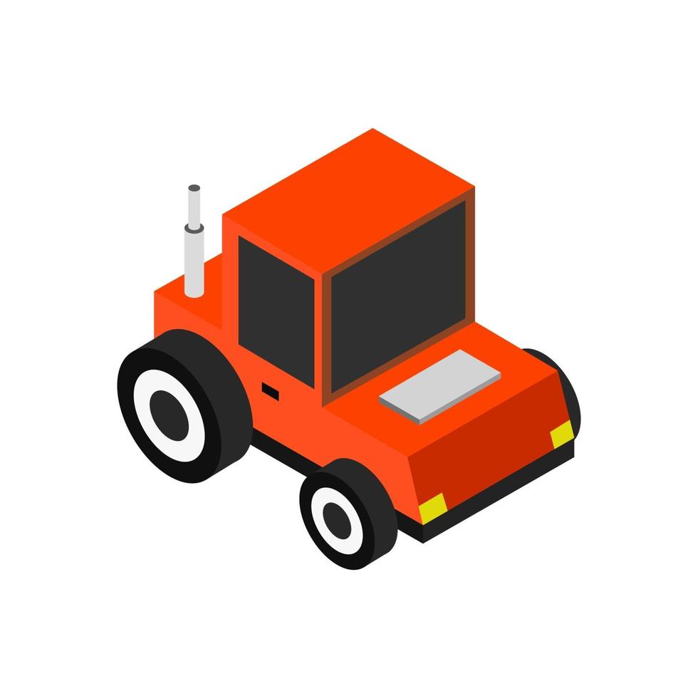 Isometric Tractor On Background vector