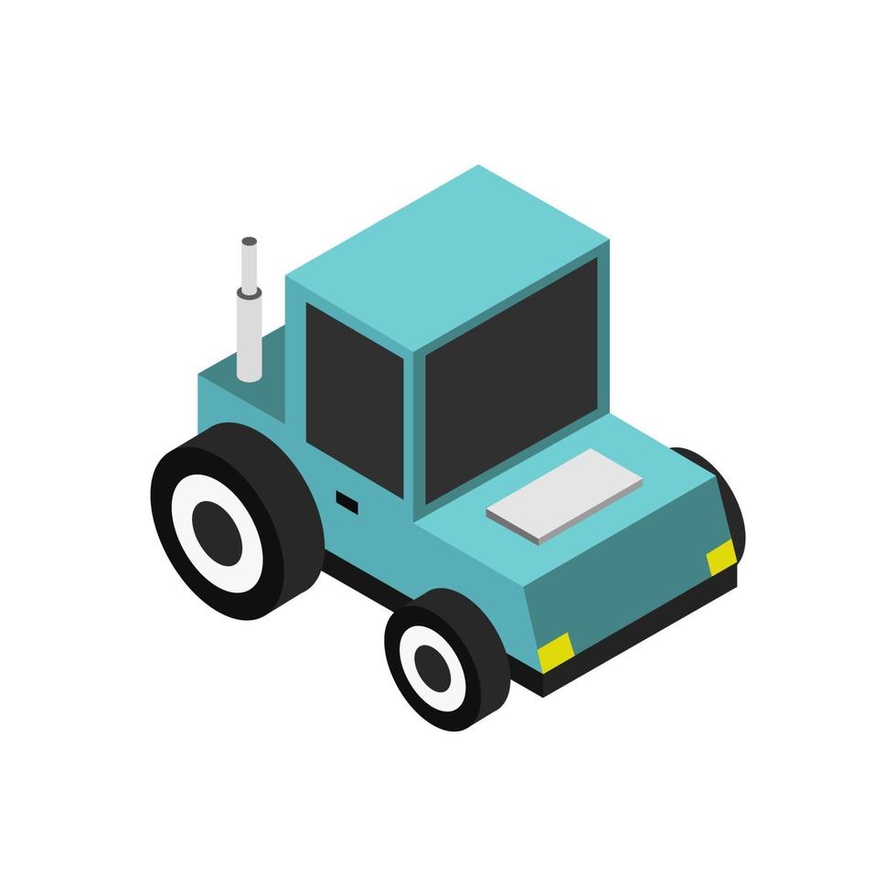 Isometric Tractor On Background vector