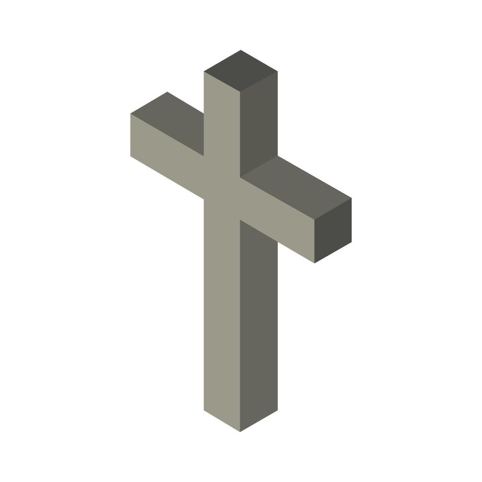 Isometric Religious Cross On Background vector